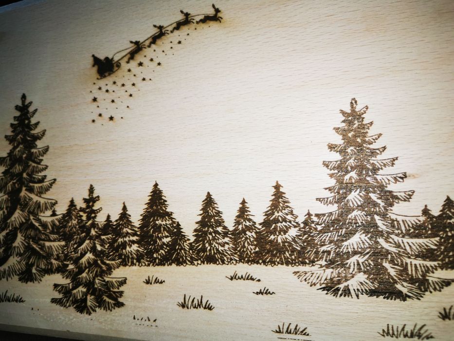 Дъска за коледни мезета с лазерна пирография! Ще добавим вашето име!