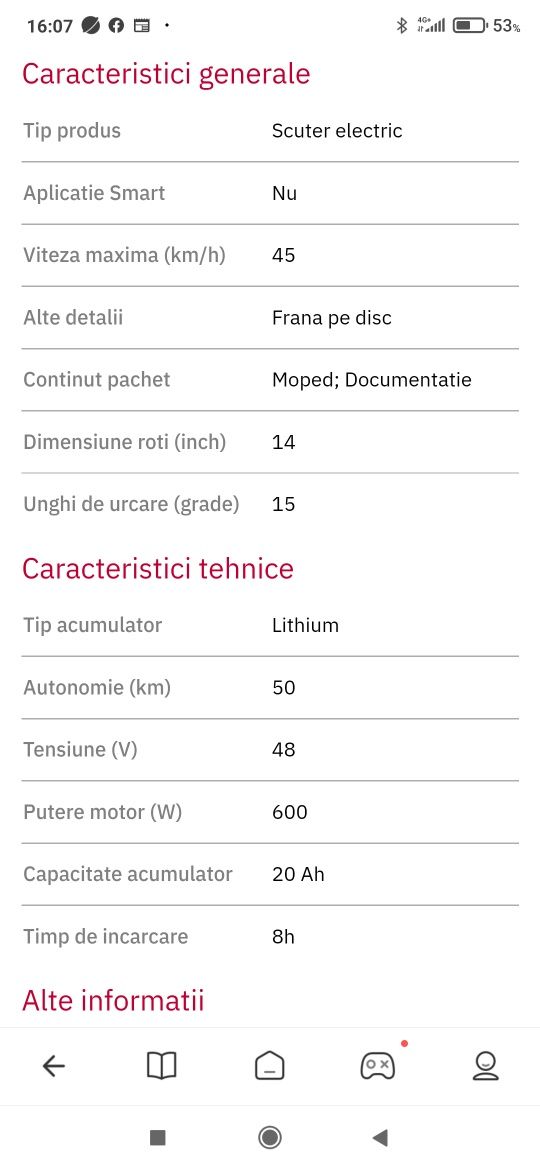 Scuter electric De vânzare