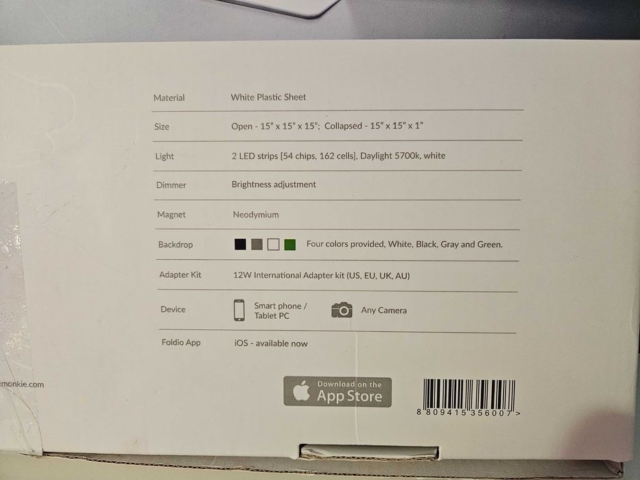 Vand Foldio 2 M0600R (cort pliabil pentru fotografii)