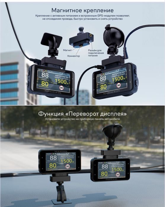 Видеорегистратор iBOX RoadScan 4K WiFi GPS Dual