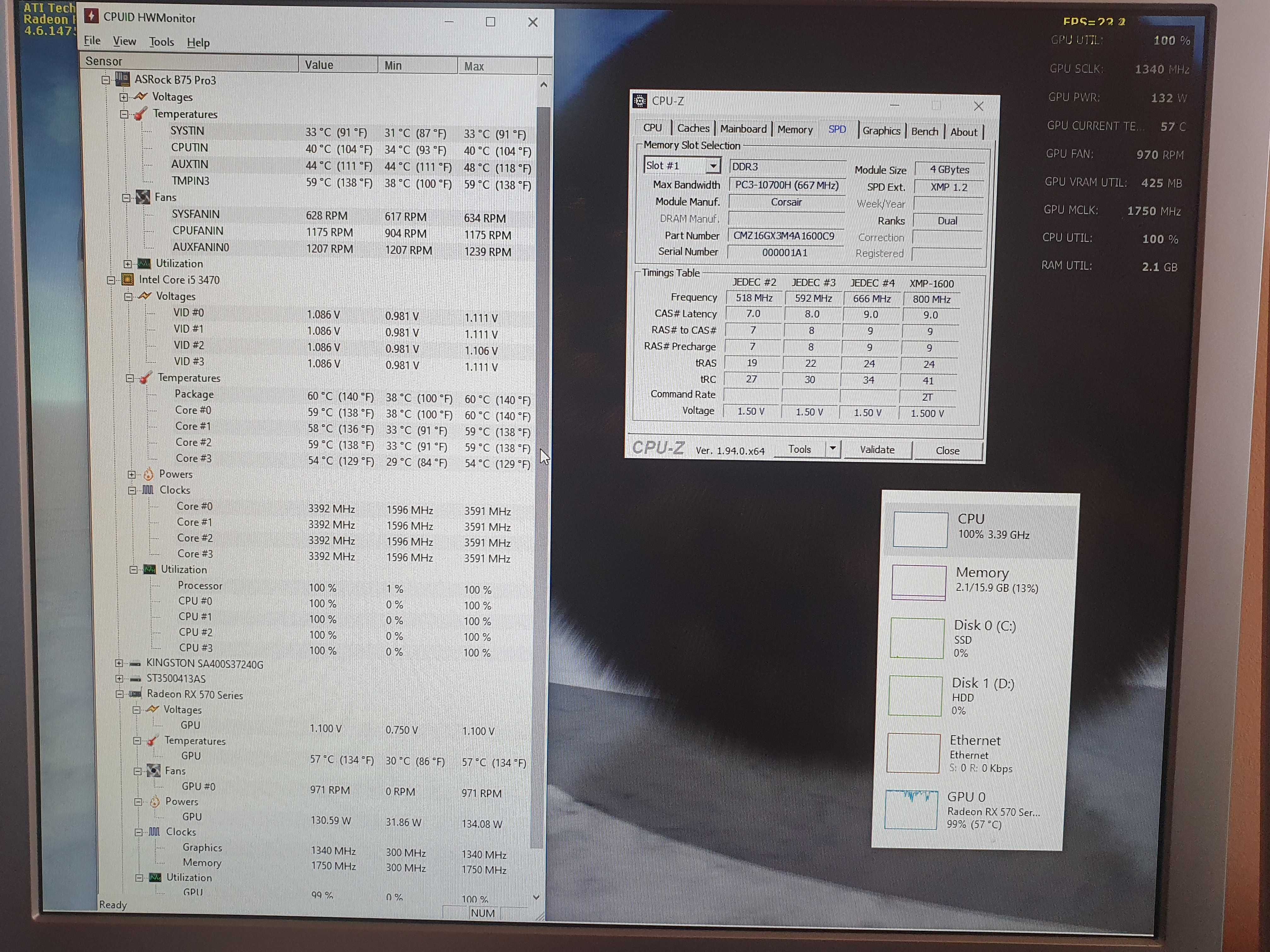 PC Gaming cu Intel i5-3570, RX 570 de 4GB si 16GB RAM DDR3