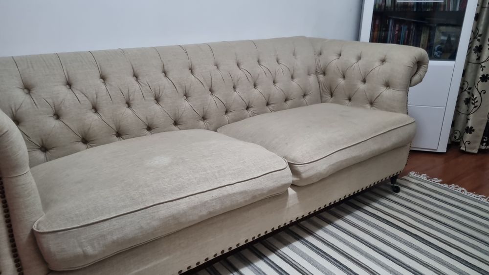 Vând canapea fixa Chesterfield L=2, 2 l=0, 96,  h=0, 807   l=