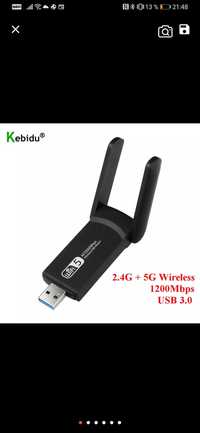 Adaptor Wireless 2,4 Ghz+5 GHz 1200 Mbps USB 3.0