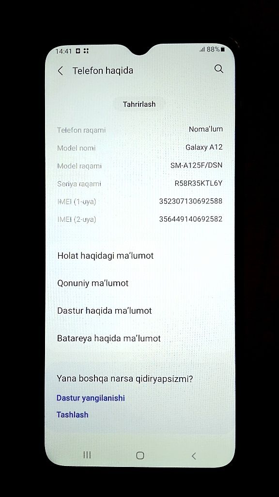 Samsung a12. holati ideal