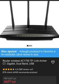 Router wireless AC1750 TP-Link Archer C7, Gigabit, Dual Band, USB