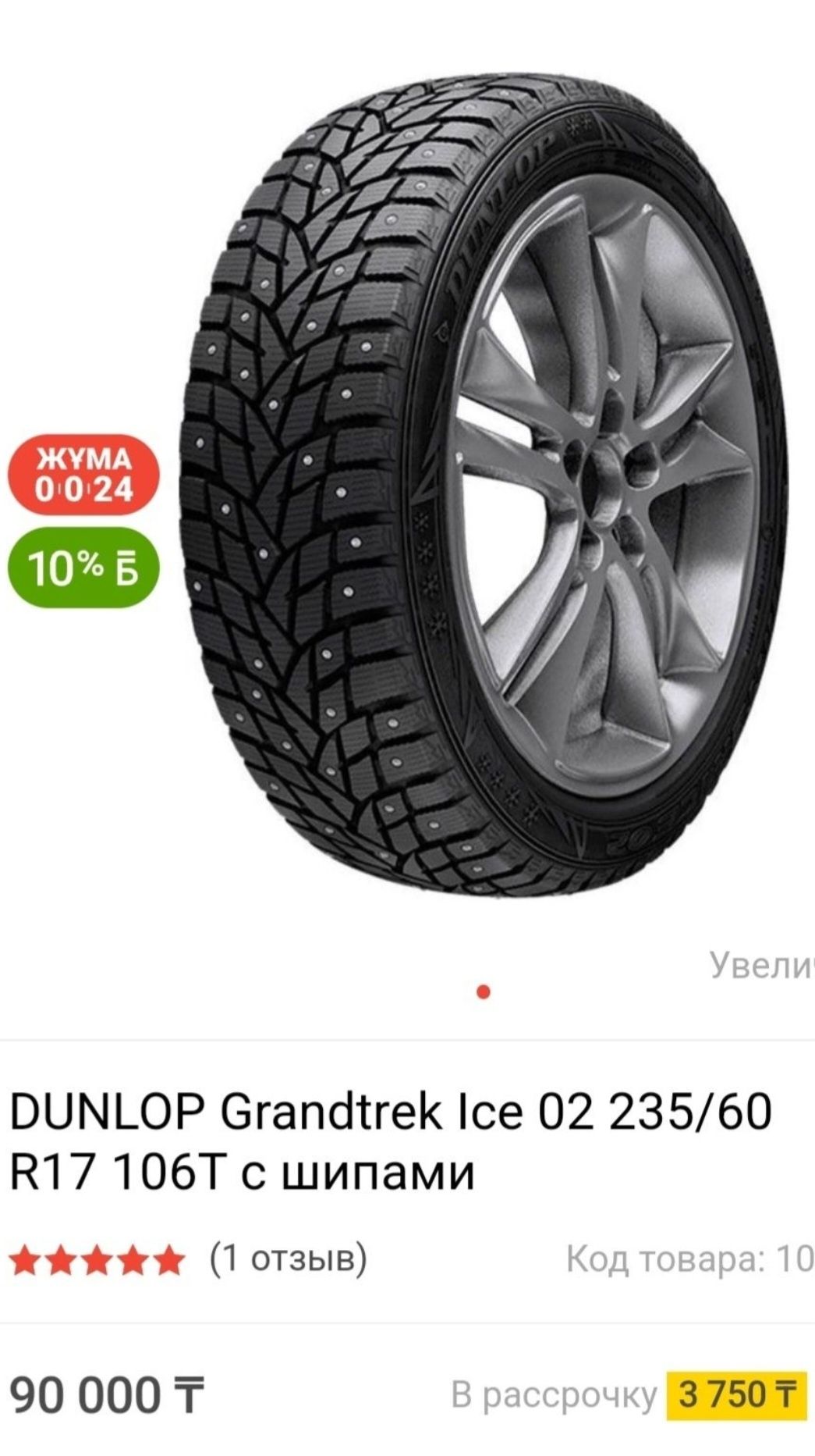 2 шины зимние Dunlop.