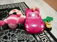 Mașina Barbie cu Barbie in mașina mașinuță micuța de copii și un popit