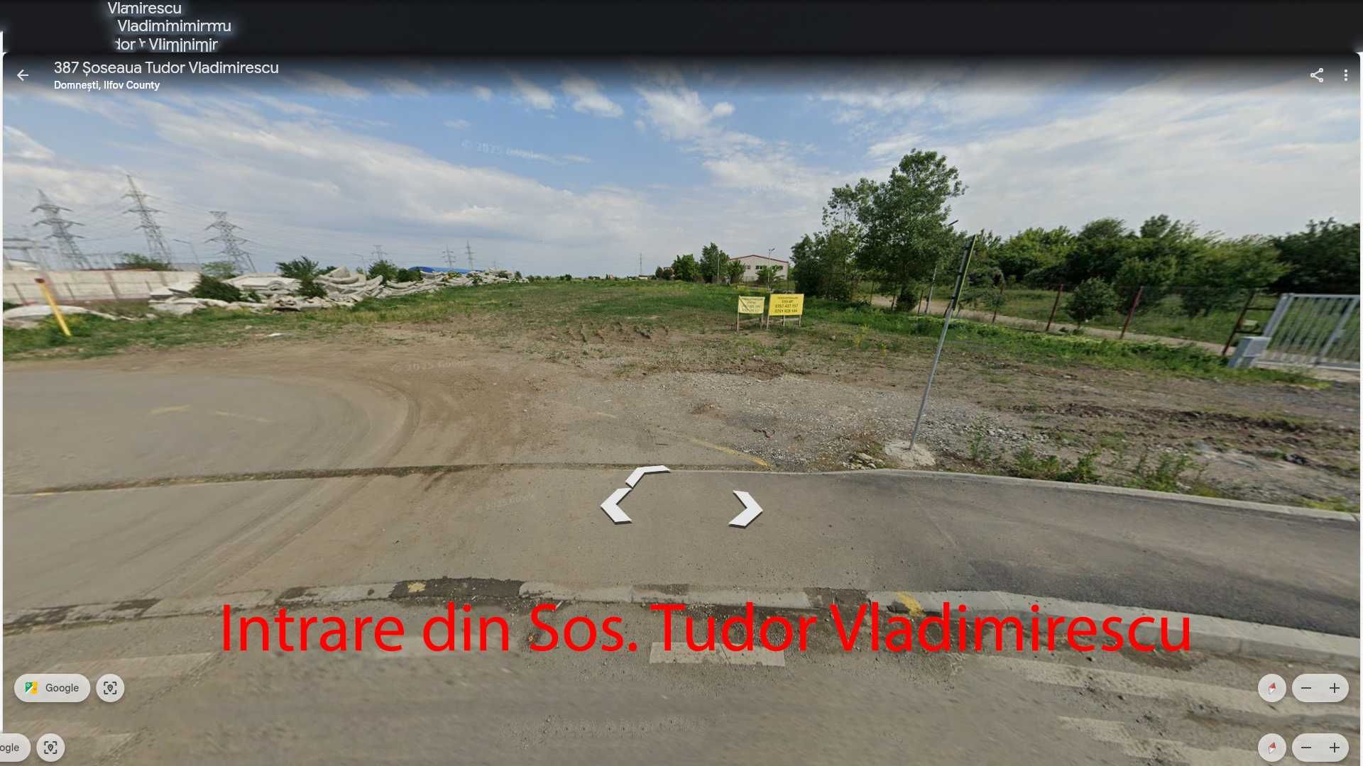 Teren 5962 mp langa centura in domnesti pe soseaua Tudor Vladimirescu