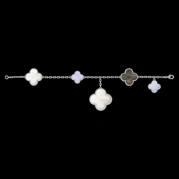 Van Cleef & Arpels VCA 5 Silver Mother Magic Alhambra Дамска Гривна