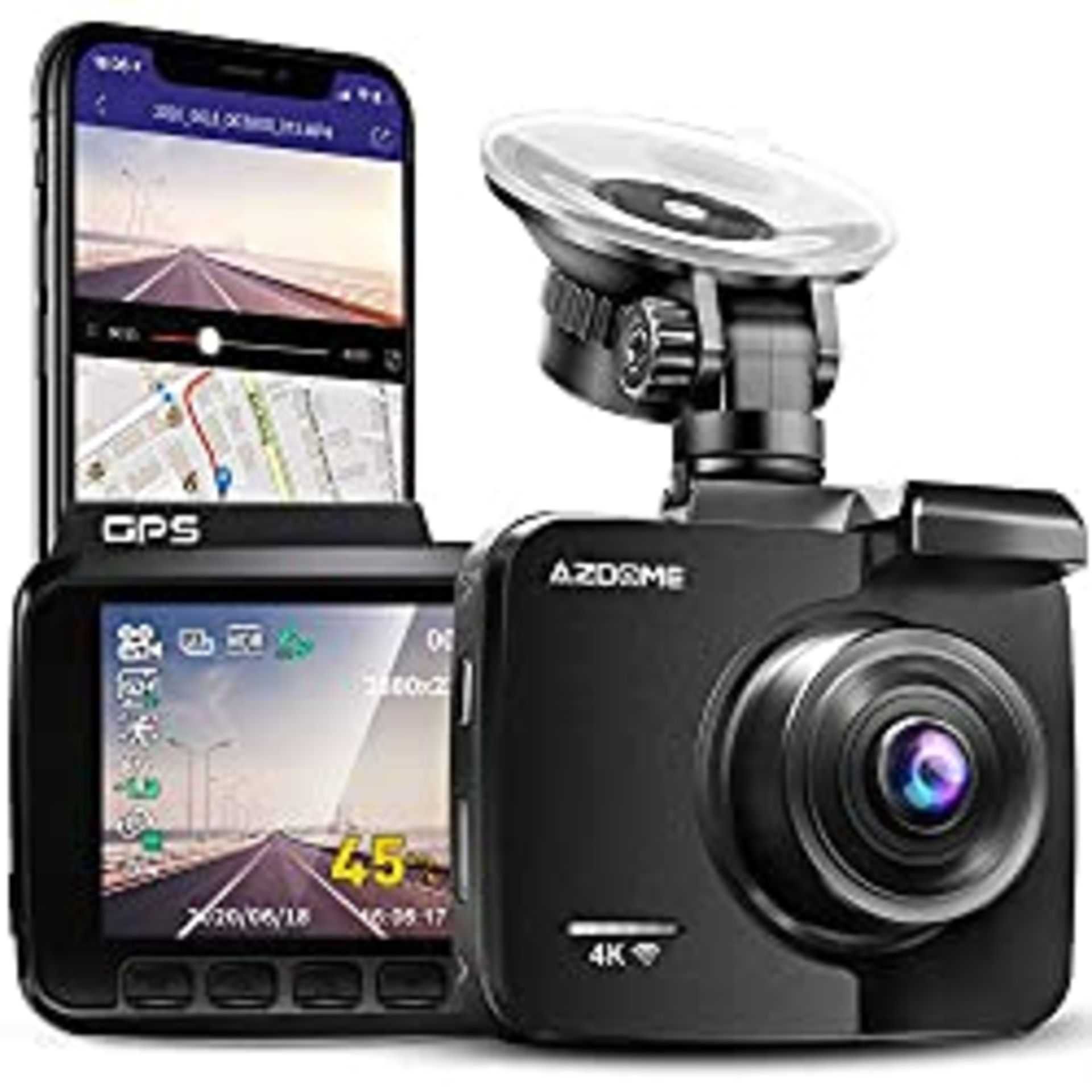 4K Ultra HD Dash Cam, AZDOME Автомобилна камера 4K GPS WiFi