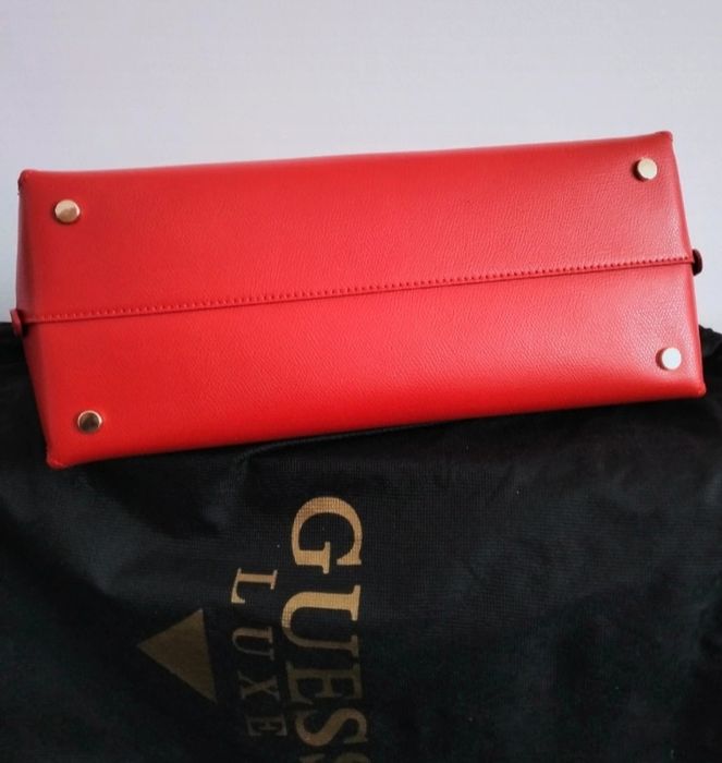 Geanta GUESS Luxe, piele saffiano