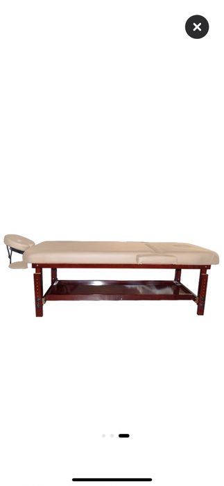 Стационарно масажно легло NO.VA 309, Дървено, Двусекторно ,Цвят Бежав