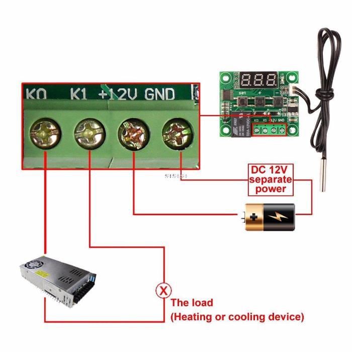 Termostat electronic digital universal 12V releu 20A sonda temperatura