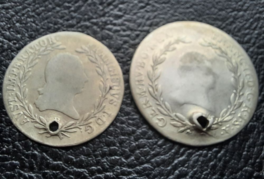 Стара сребърна монета/и 10 кройцера 1815 г. и 20 кройцера 1794 г. Авст