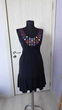 Черна лятна рокля с цветен мотив (Rodin Hills)