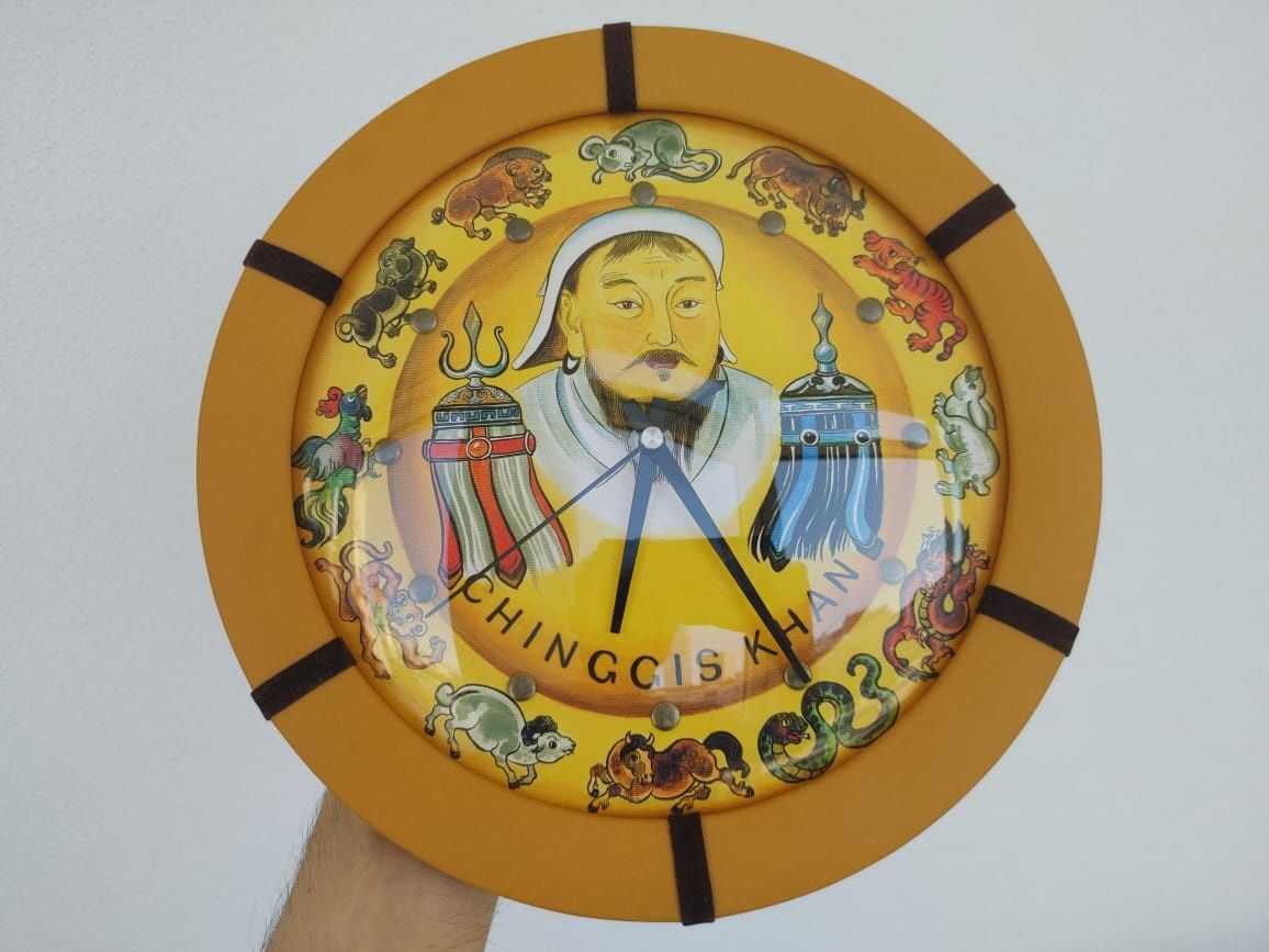 Новые монгольские настенные часы Чингис Хан из Монголии Материал кожа