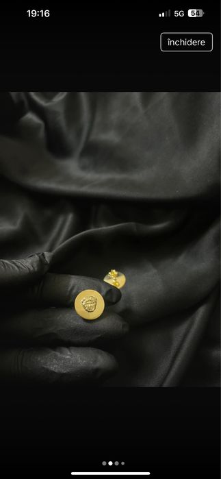 Cercei argint placat cu aur model versace