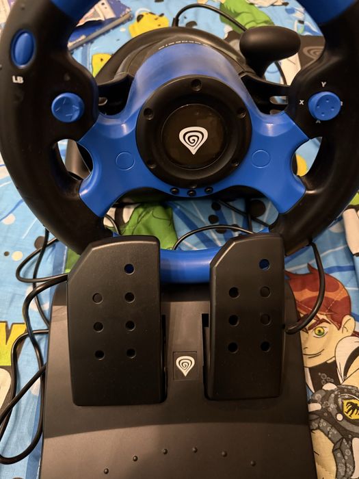 Волан с педали Genesis - Seaborg 350, черен/син, PC/Console