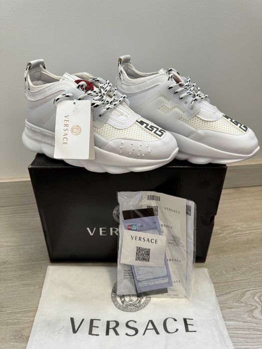 Adidasi VERSACE Chain Reaction White - Full Box -Produs Nou