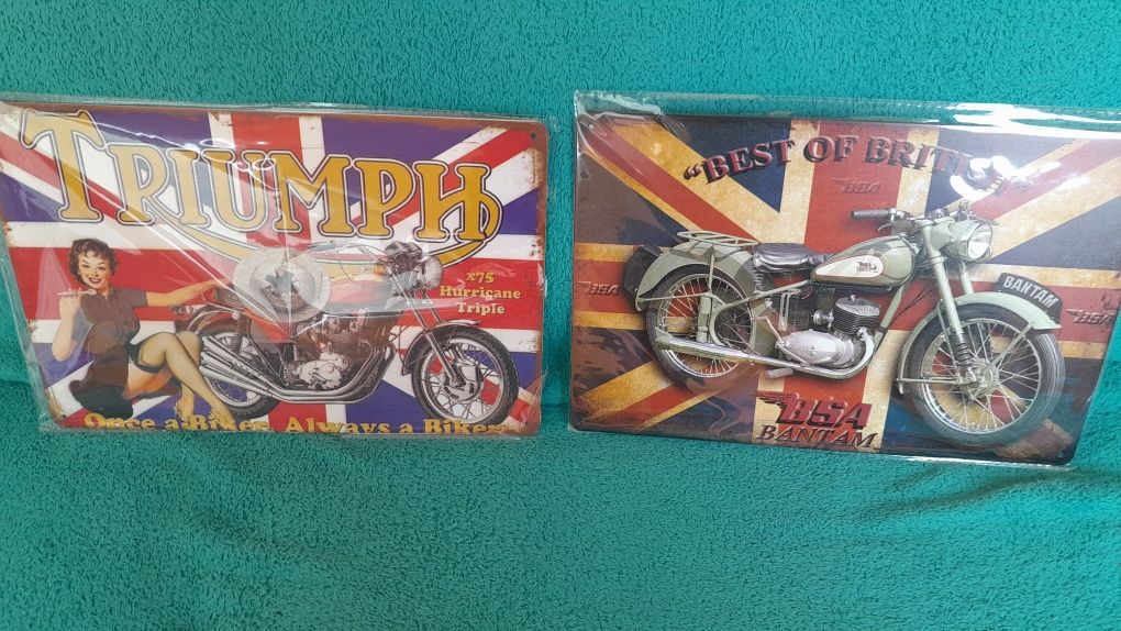 Метални табели на топ марки ,Британски мотоциклети и рок групи