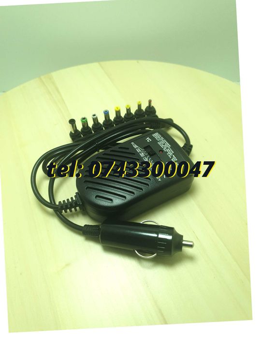 Incarcator Auto Universal Pentru Laptop80w Alimentare 12vcu 8 Cone