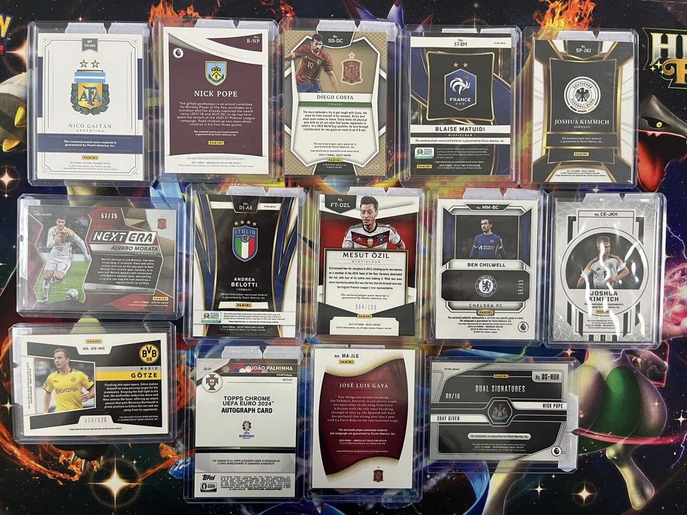 Topps Panini Футболни карти с автографи и части от екип
