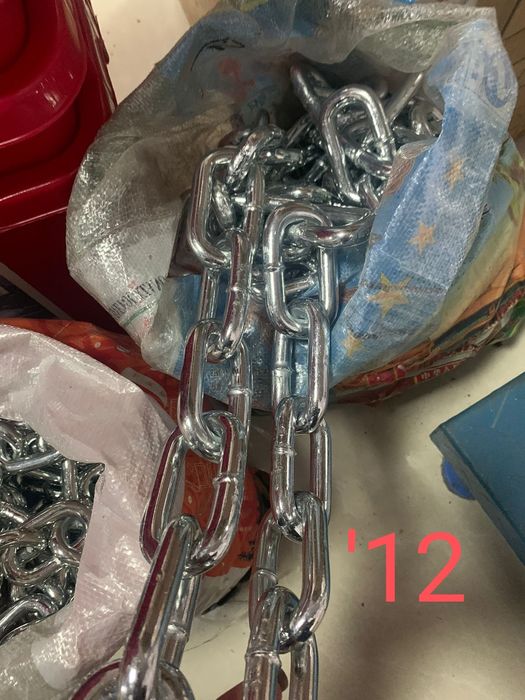 Цепь никелированная,  металлическая, паяные звенья