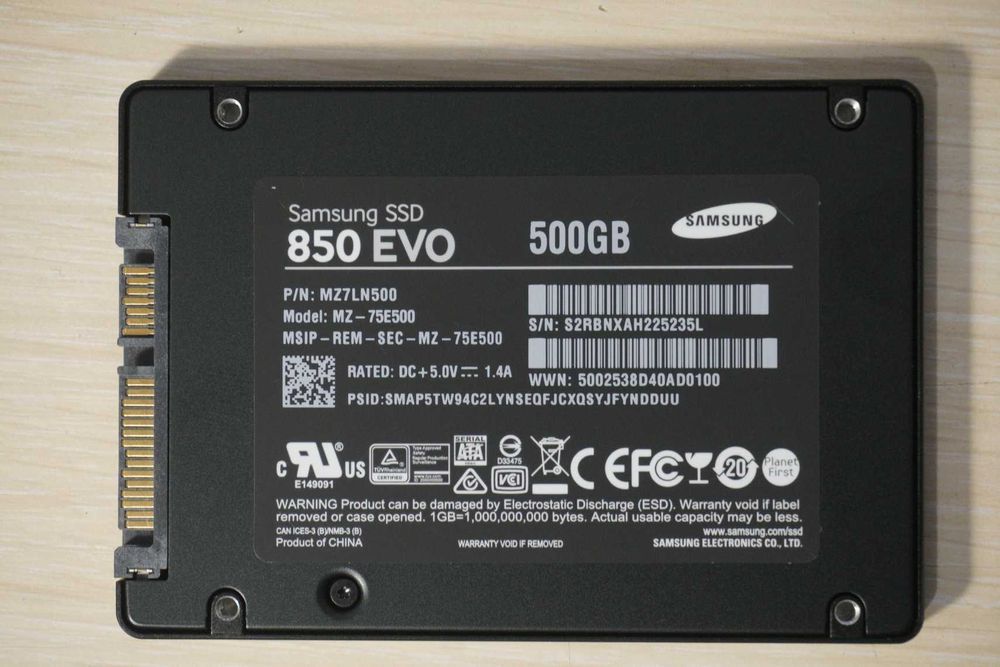 500GB 2.5" SATA SSD Samsung 850 Evo 512GB / вкл ДДС