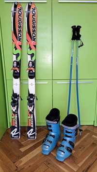 Комлект детски ски Rossignol, обувки Lange и щеки