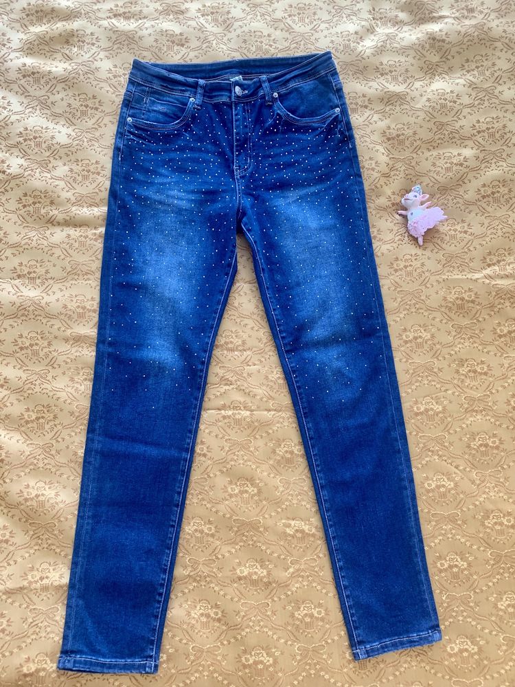 Smagli Skinny Jeans Strasuri M/38