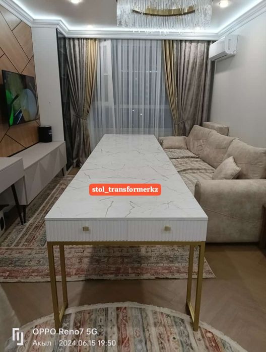 Гостиная Консоль Лофт Купить Стол Трансформер в Алматы Стулья с Достав