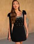 Rochie fundite umeri, pietre bandage