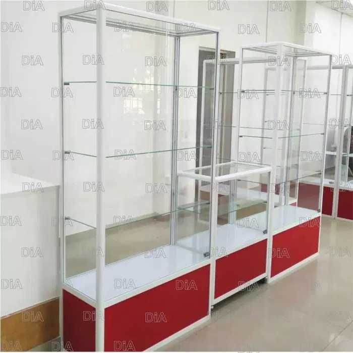 Прилавок витрина стеклянная из профиля, оборудование для магазина asvp