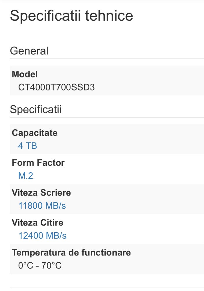 SSD 4 TB Crucial T700 PCIe 5.0 NVMe