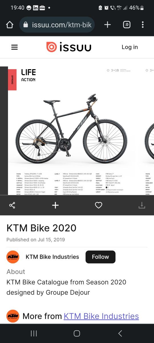 KTM LIFE CROSS XT bicicleta 28 Trekking