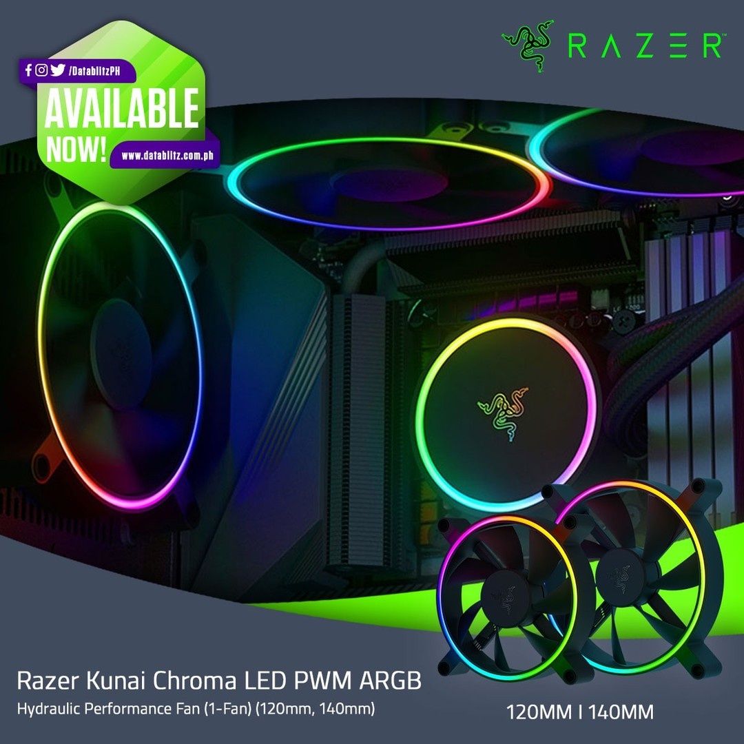 СКИДКА! (140mm 3шт кулер) RAZER Kunai Chroma для компьютера