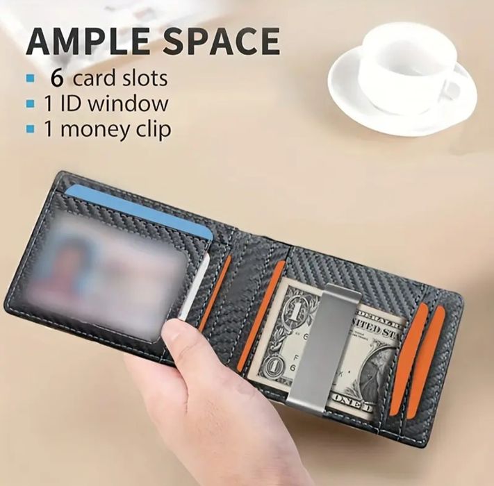 Портфейл с Rfid защита за кредитни карти, лични документи и пари