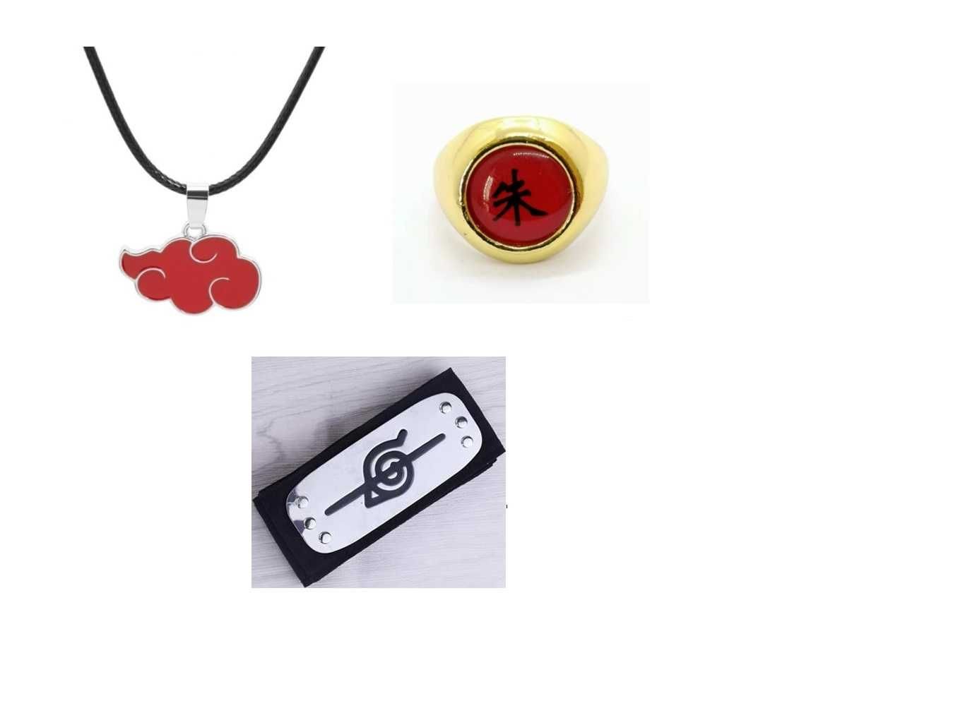 Set 3 accesorii Naruto: Bandana + Inel + Lantisor