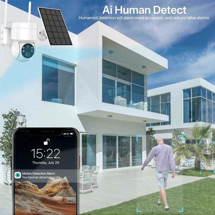 4mp (nu 2mp) Camera supraveghere panou solar wifi