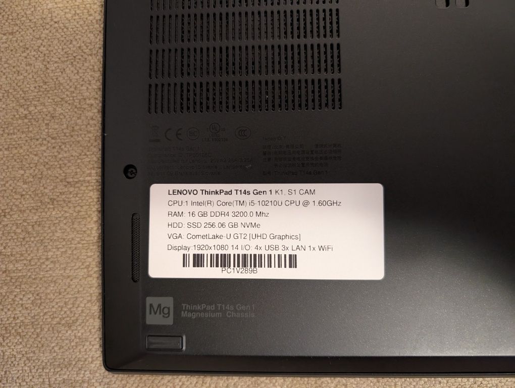 Lenovo ThinkPad T14s I5-10210U / 16 GB Ram / 256 nvme  - Гаранция