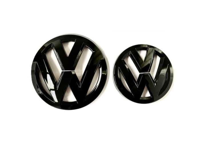 Set 2 Embleme Fata Spate Negru Lucios Volkswagen VW Passat B8, 2016-18