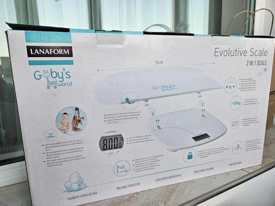 Комбиниран кантар за бебета и възрастни до 150кг Lanaform Evolutive