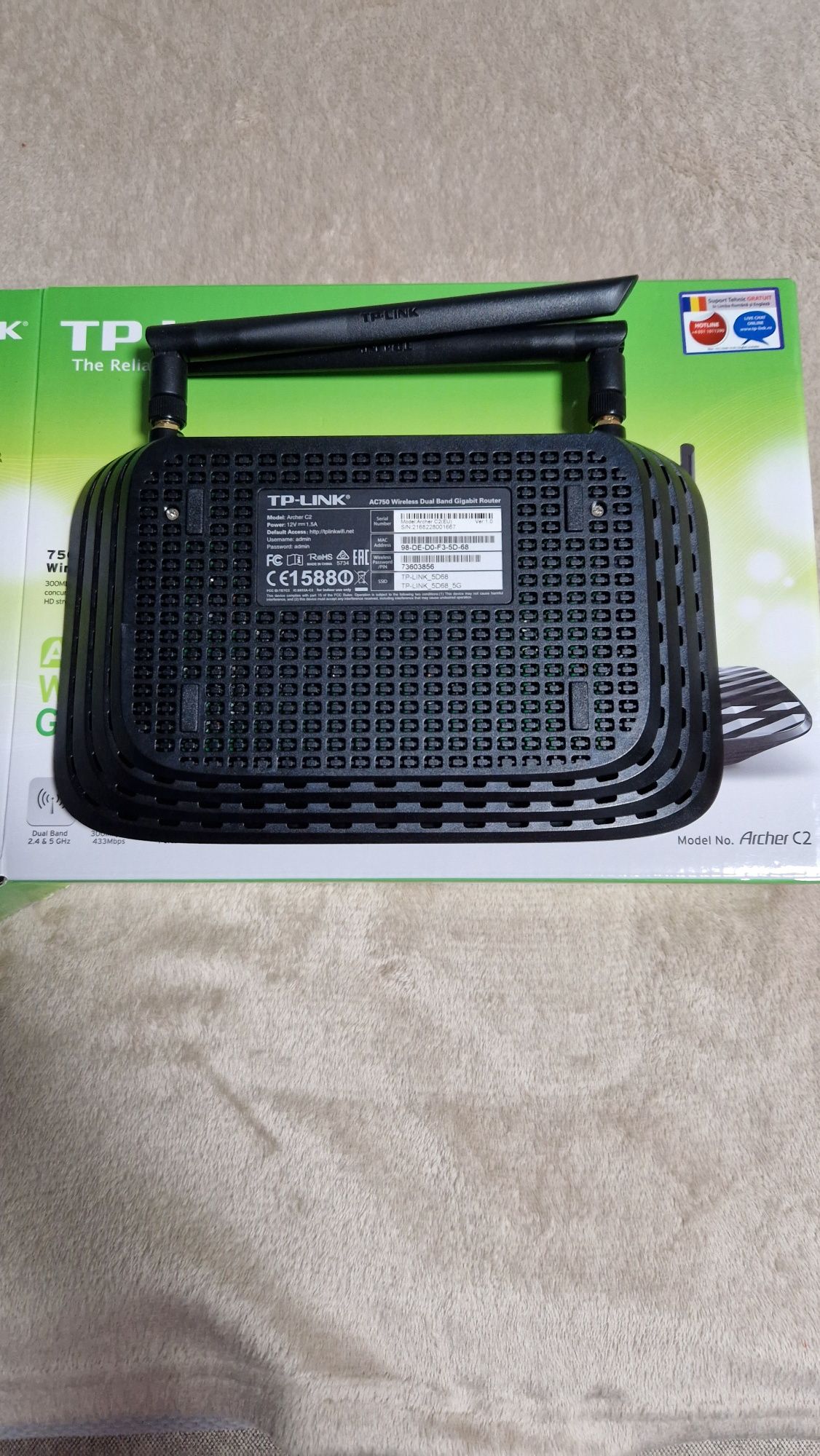 TP-link Archer C2 si Range Extender D-Link DAP-1330