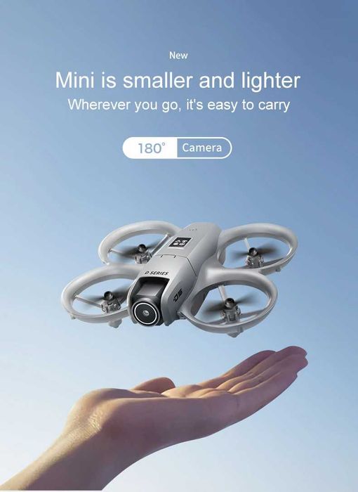Дрон Xiaomi D16 Mini с 3 батерии 8K HD камера VR очила Сив