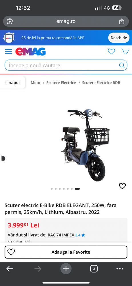 Scuter electric E bike in stare perfecta