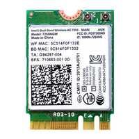 Placa rețea wlan m2 Intel Dual Band AC 7260 867Mbps 802.11ac Bluetooth