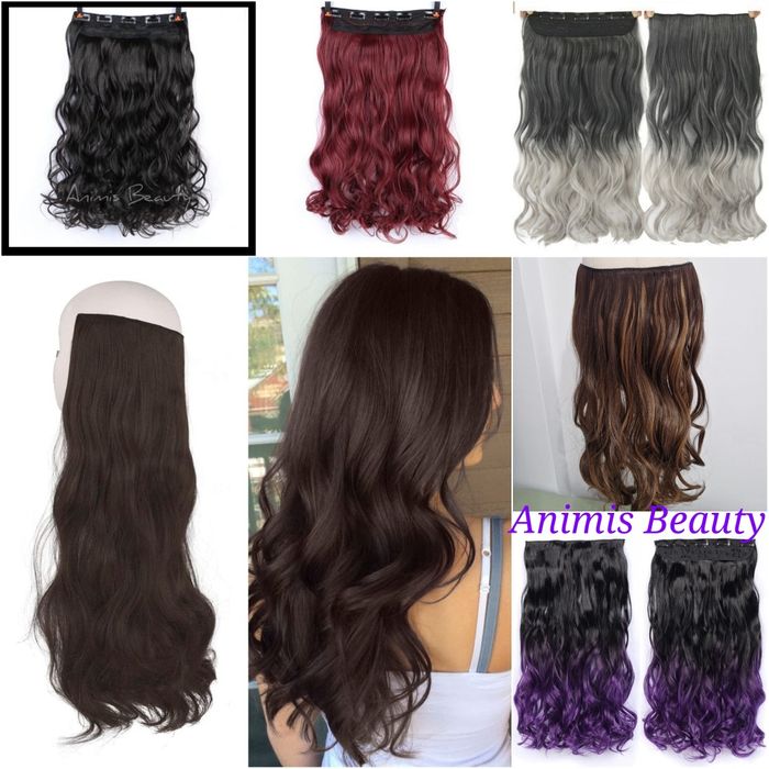 Extensii de par ondulate, 5 clipsuri, diverse culori, NOI, 60 cm