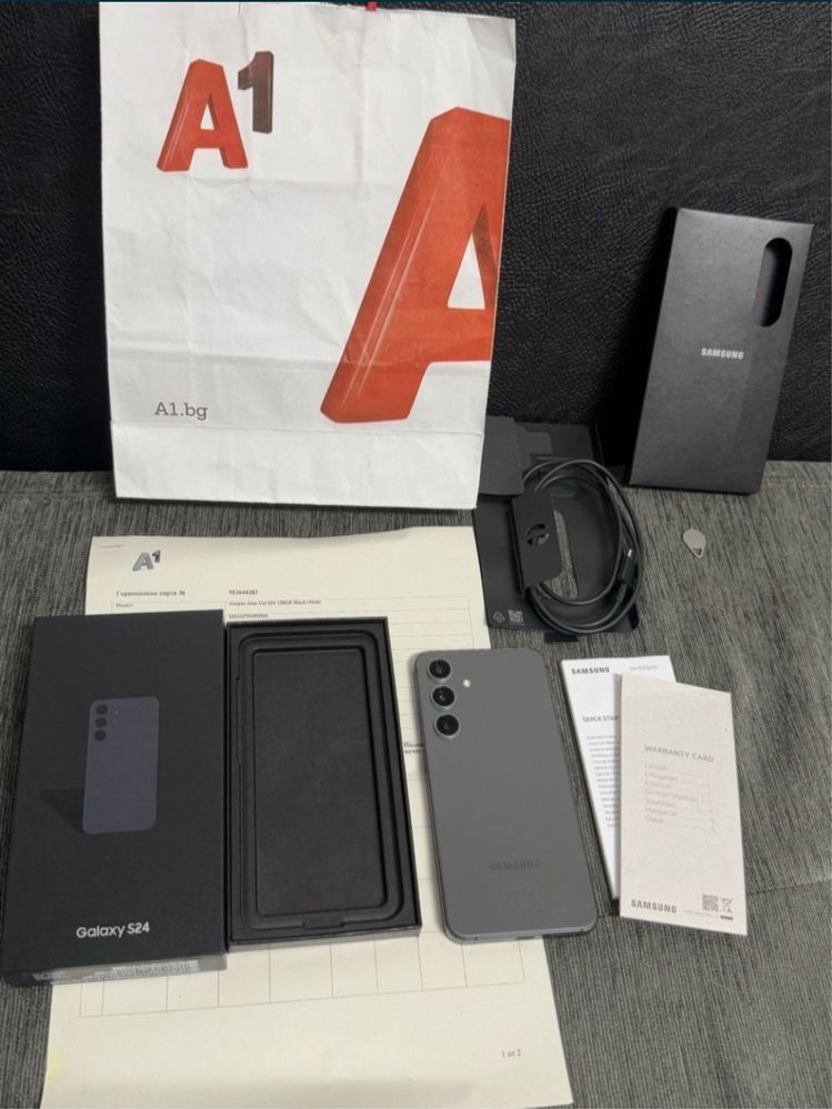 KATO HOB 128GB Samsung S24 Гаранция A1 2026 г. Onyx Black / Черен
