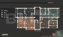 Rate la dezvoltator! Apartamente de 2 camere, 46,5 mp, cartier Burduje