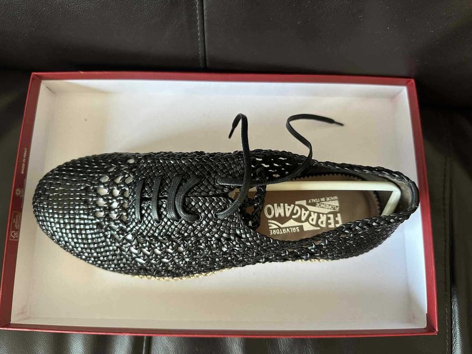 Espadrile Ferragamo Men's Andorra Open-weave Leather Oxfords